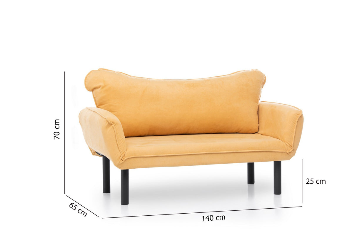 Banken - Slaapbank Mosterd geel Velvet - twee persoons - Chatto - Dimehouse
