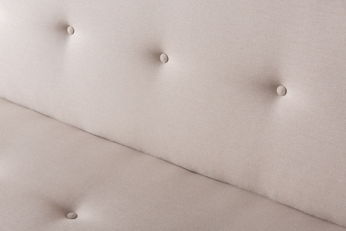 3-personers Sovesofa Zoly Crème Stof - 180 cm - Uden armlæn - Gecapitonneerd