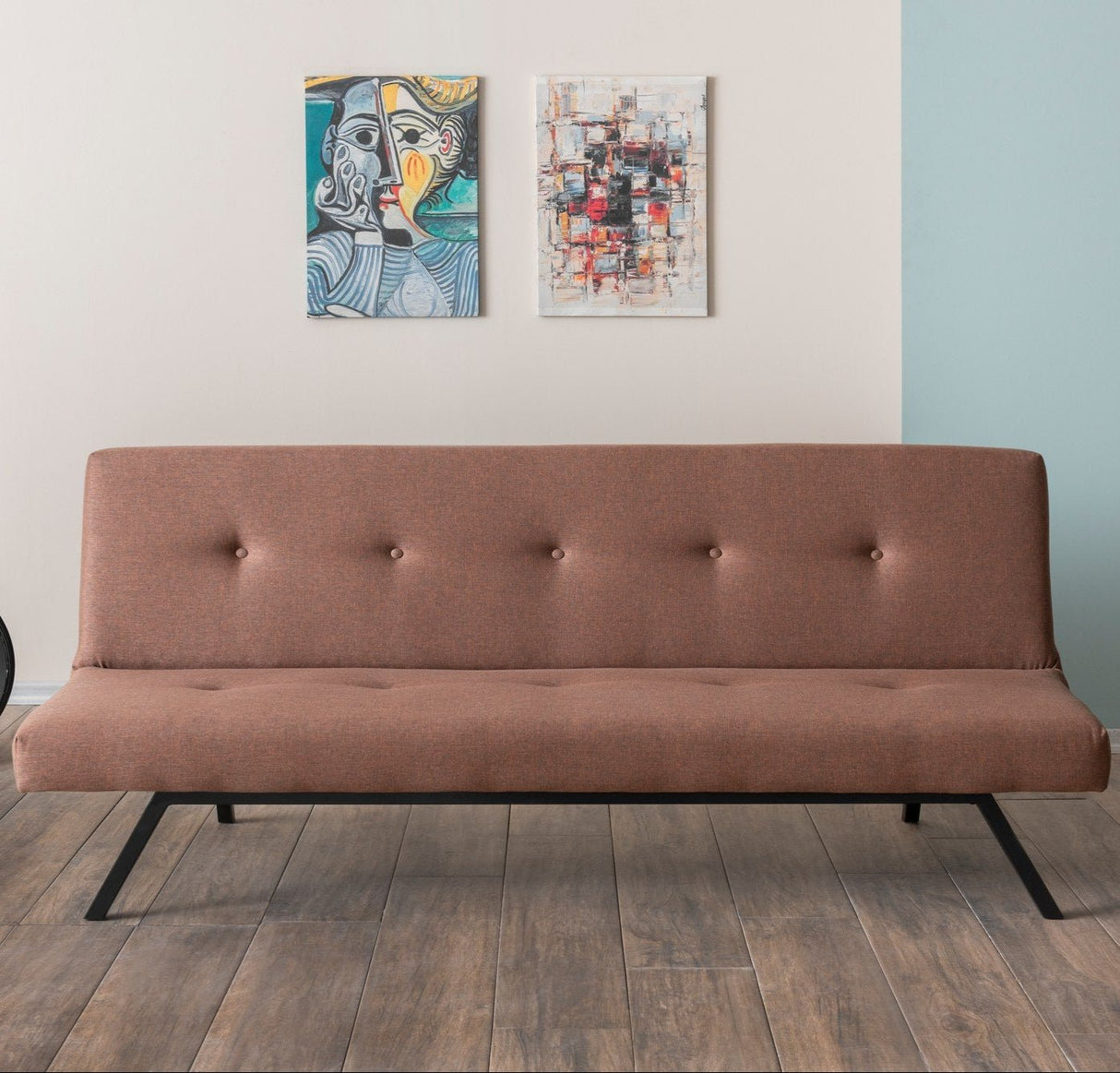 3-personers sovesofa Zoly Brun Stof - 180 cm - Uden armlæn - Gecapitonneerd