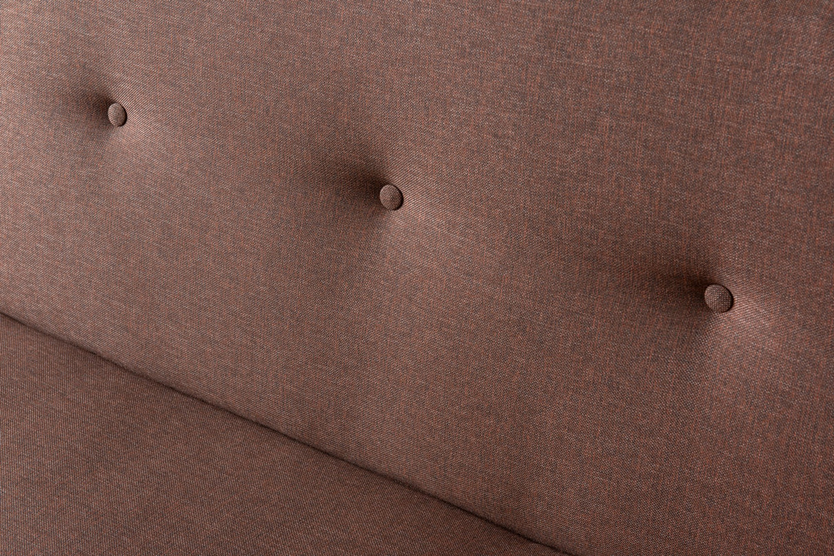 3-personers sovesofa Zoly Brun Stof - 180 cm - Uden armlæn - Gecapitonneerd