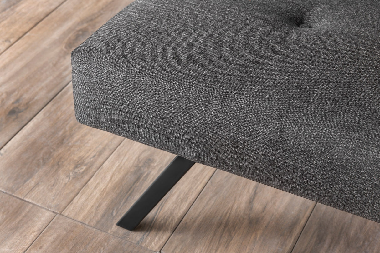 3-personers sovesofa Zoly antracit stof - 180 cm - Uden armlæn - Gecapitonneerd