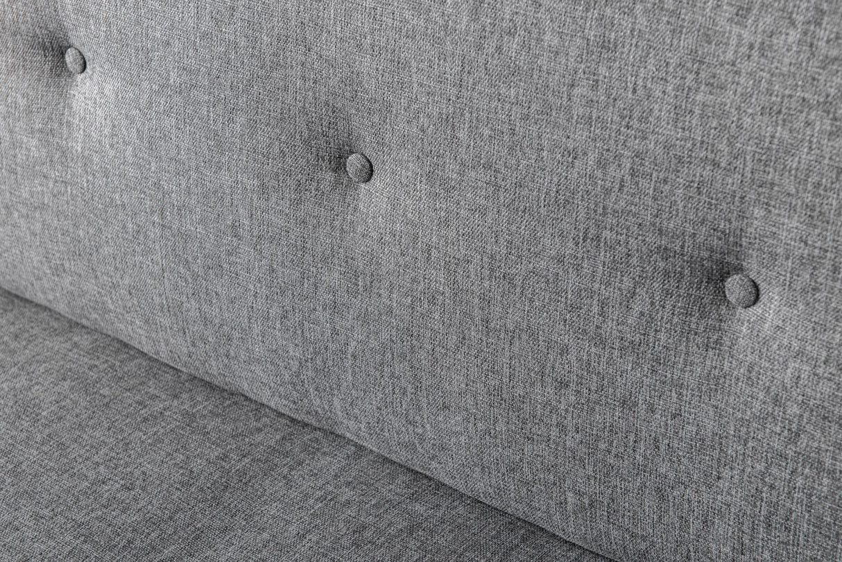 3-personers Sovesofa Zoly Lys Grå Stof - 180 cm - Uden armlæn - Knapper