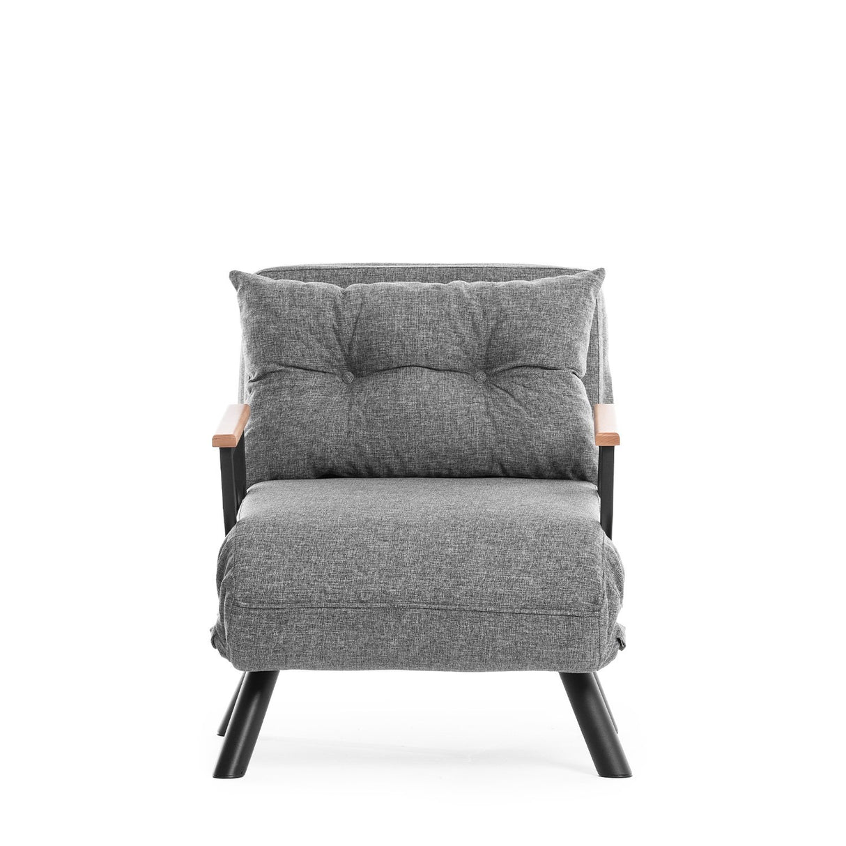 Fauteuils - Scandinavische slaapfauteuil Grijs gemêleerde stof Sando - Dimehouse