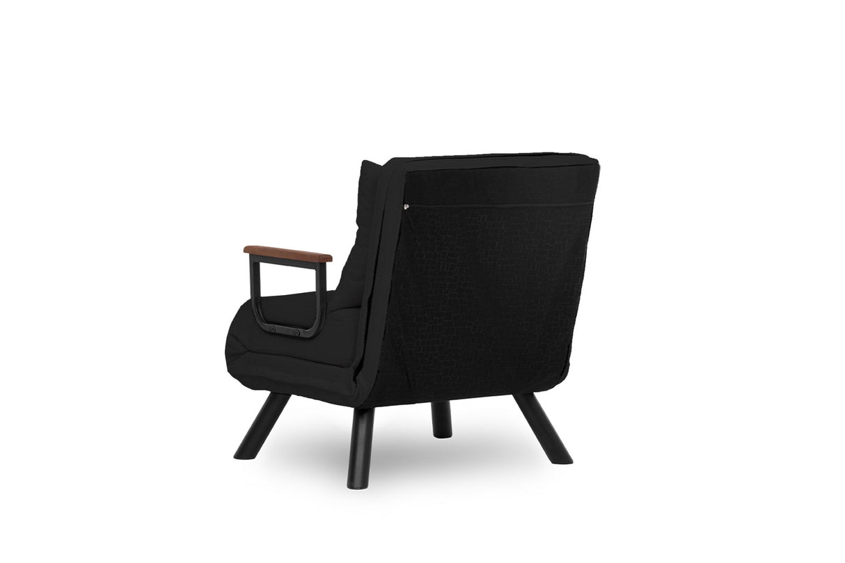 Fauteuils - Scandinavische slaapfauteuil Antraciet gemêleerde stof Sando - Dimehouse