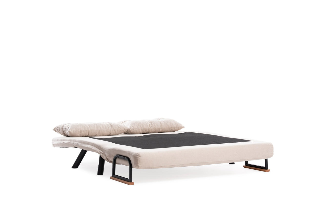 Sovesofa beige hørstof 2 personer - Sando