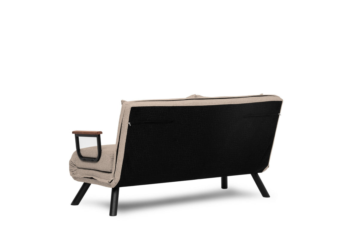 Sovesofa beige hørstof 2 personer - Sando