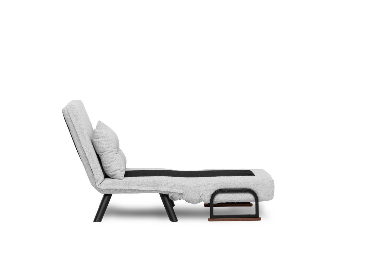 Fauteuils - Scandinavische slaapfauteuil Grijs teddystof Sando - Dimehouse