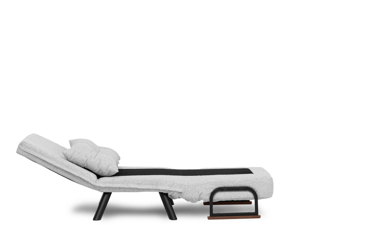 Fauteuils - Scandinavische slaapfauteuil Grijs teddystof Sando - Dimehouse
