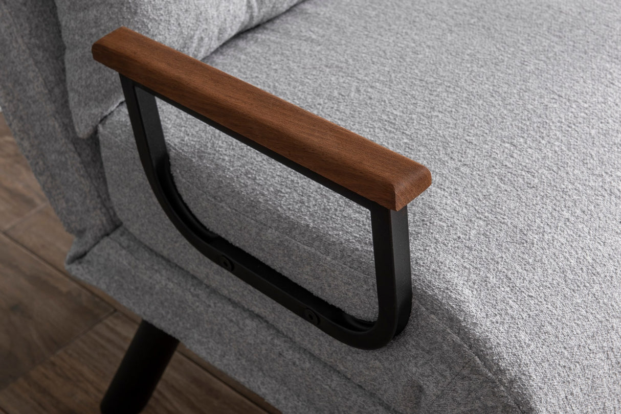 Fauteuils - Scandinavische slaapfauteuil Grijs teddystof Sando - Dimehouse