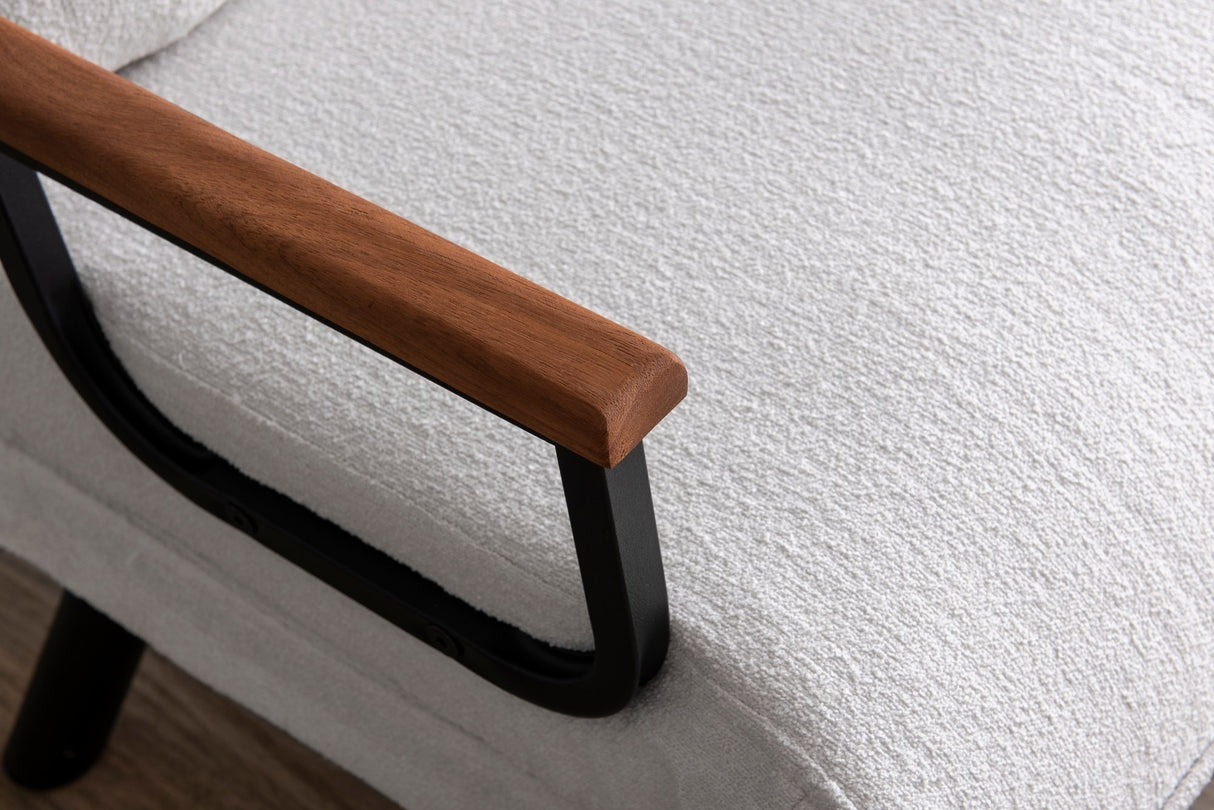 Fauteuils - Scandinavische slaapfauteuil Crème teddystof Sando - Dimehouse
