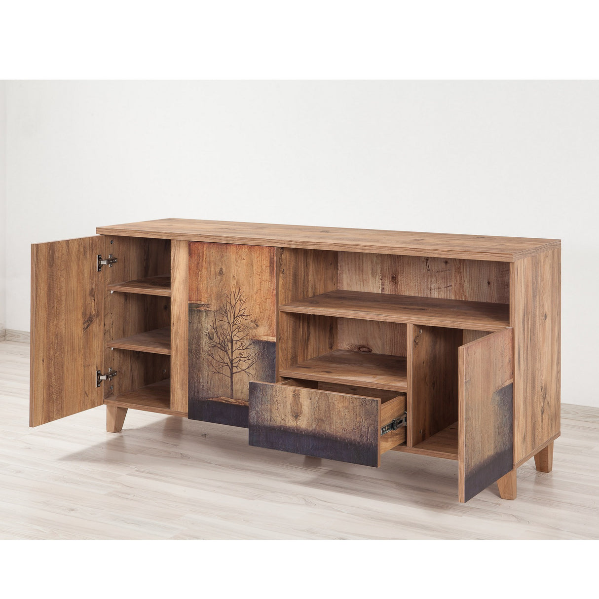 Skænk Marina Mila Atlantic Pine Wood Melamin 160x76x45 cm