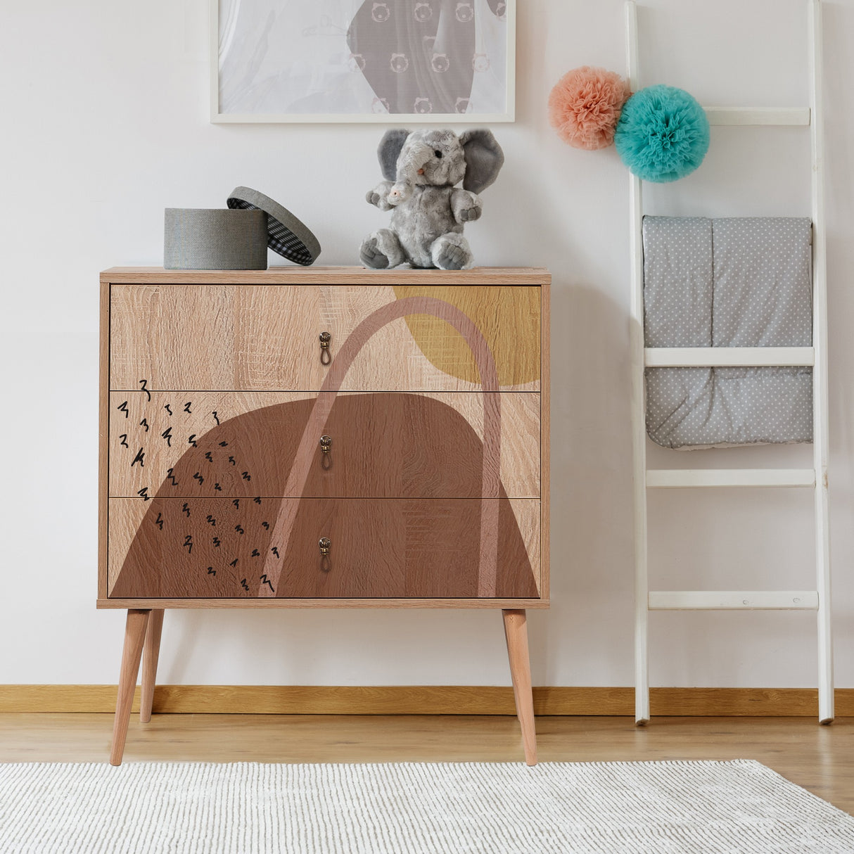 Ladekasten - Ladekast City Trio Multicolor Melamine 80x89x40 cm - Dimehouse