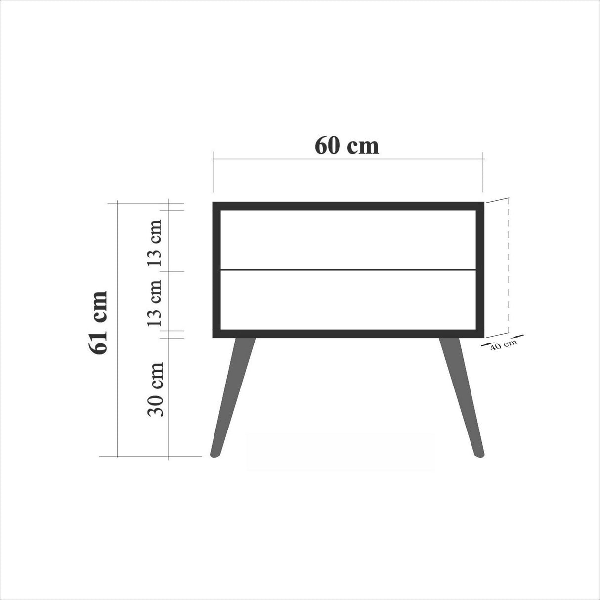 Sengebord Catalina Sonoma Eg Melamin 60x61x40 cm