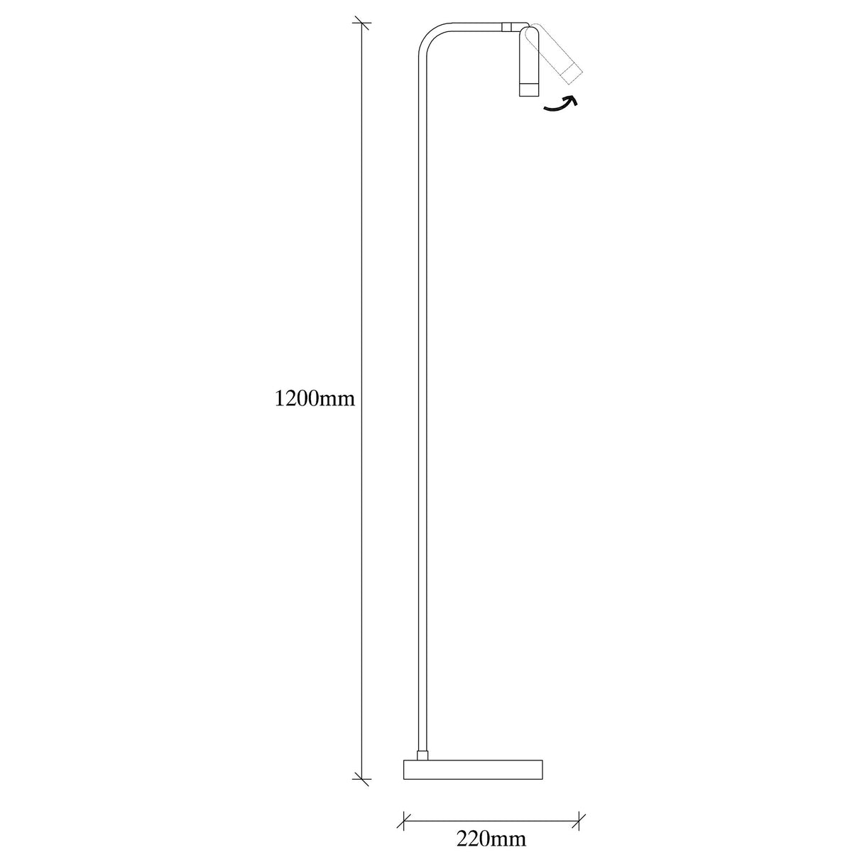 Gulvlampe Sort Metal Vox