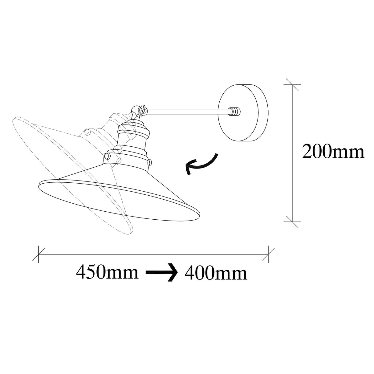 Væglampe Sort Guld Metal Forge
