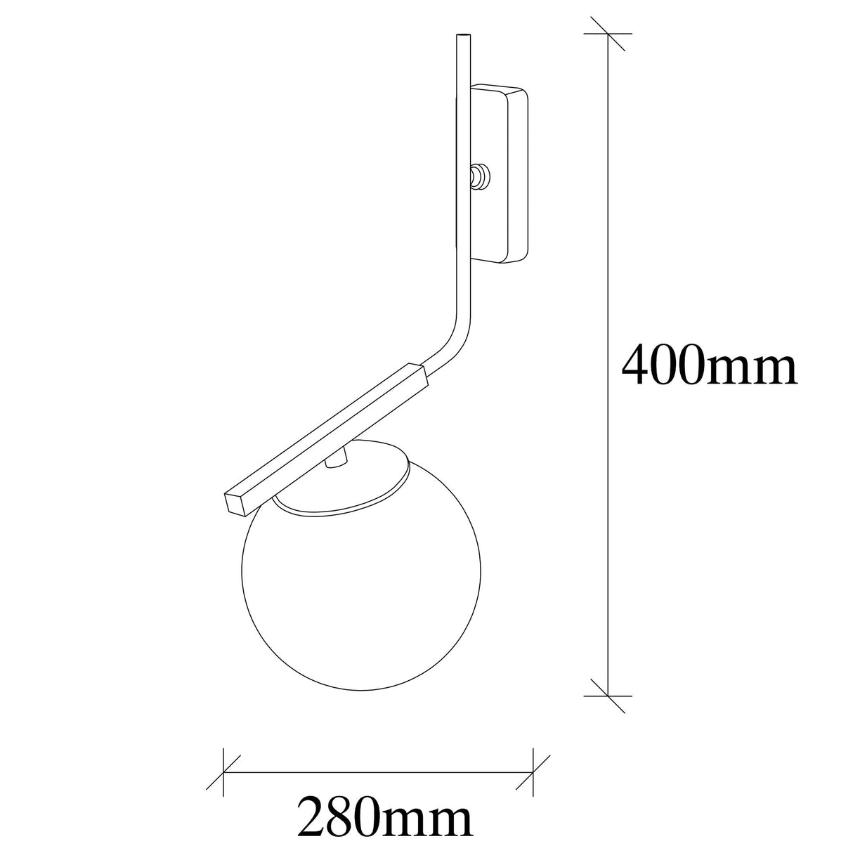 Væglampe Sort Glas Crux