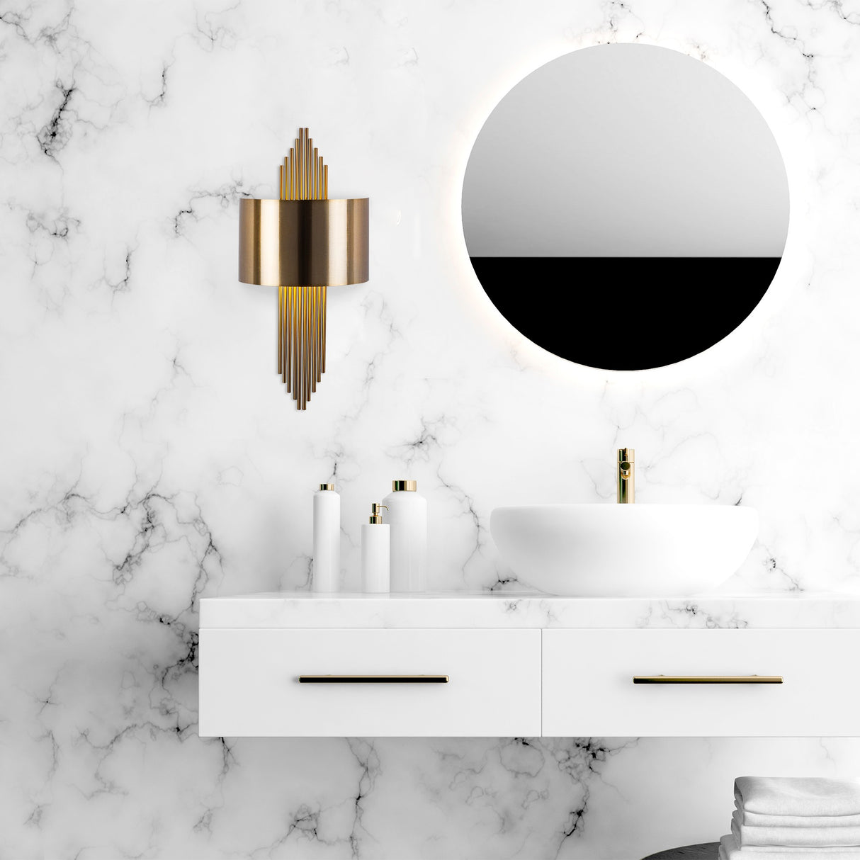 Væglampe 1-lys Bronze Guld Metal Andes