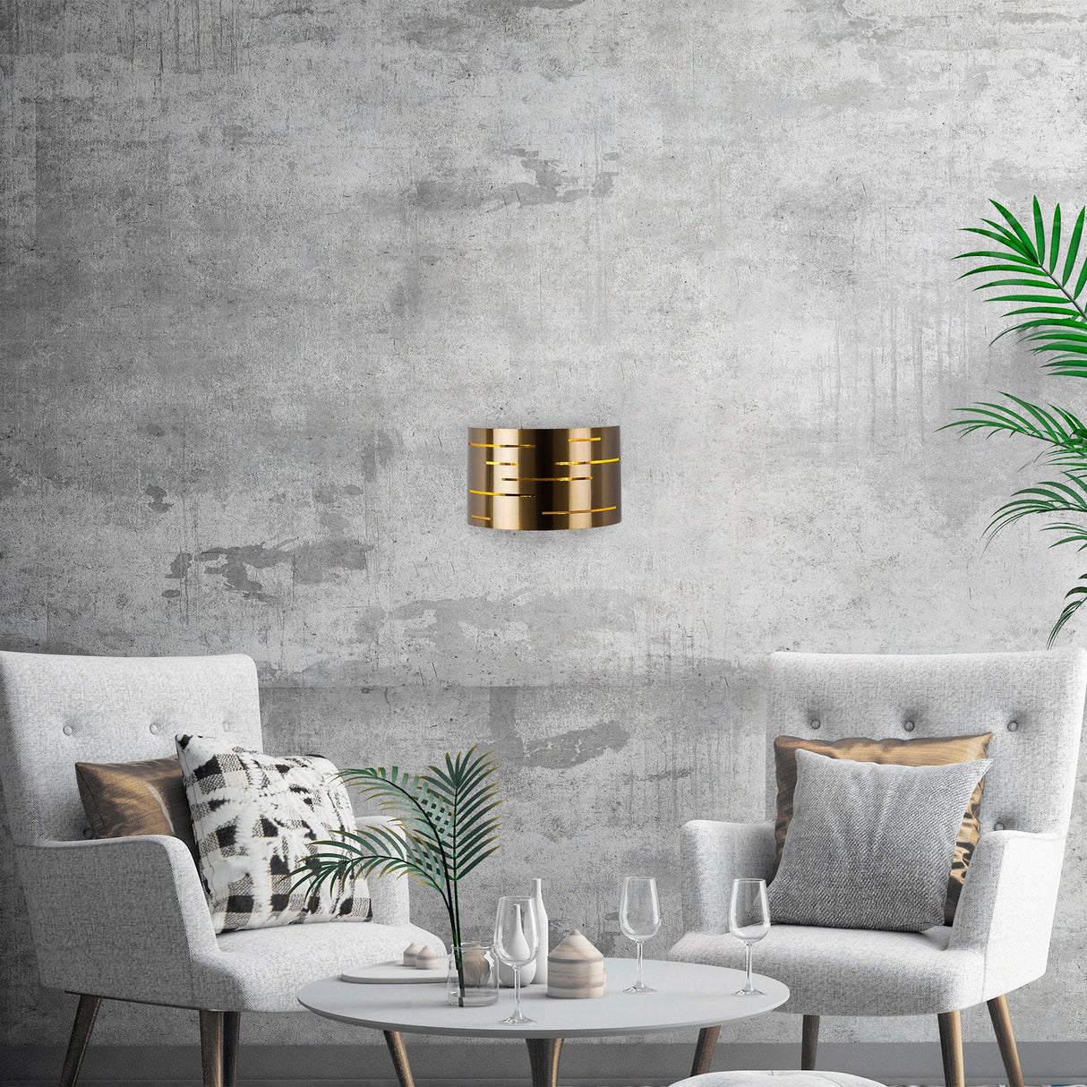 Væglampe 1-lys Bronze farvet Metal Mesa