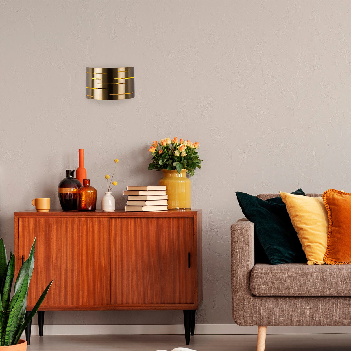 Væglampe 1-lys Bronze farvet Metal Mesa