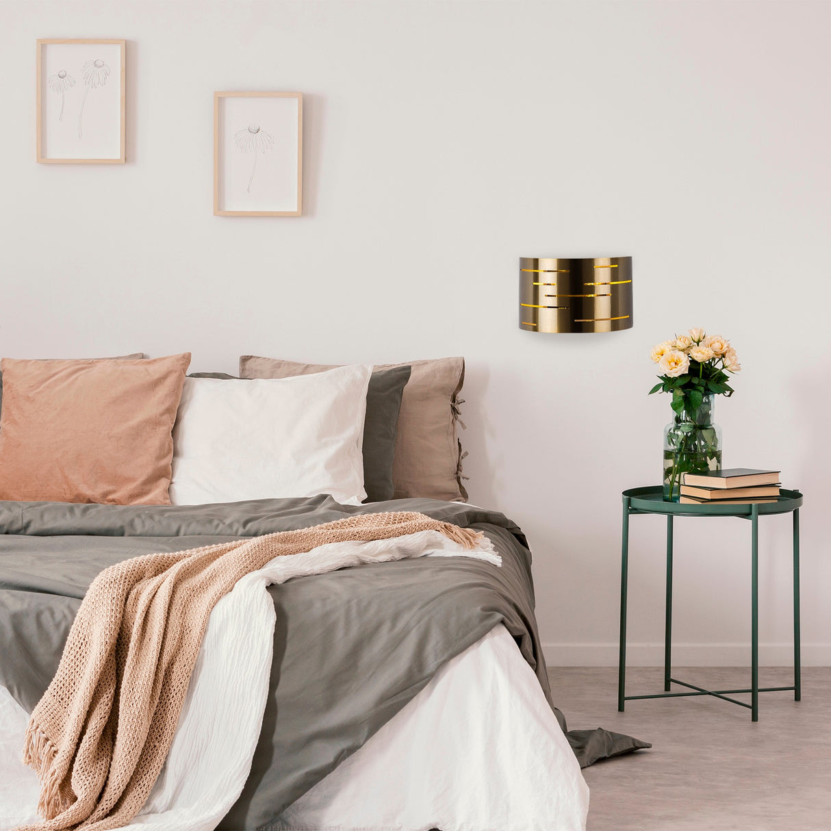 Væglampe 1-lys Bronze farvet Metal Mesa