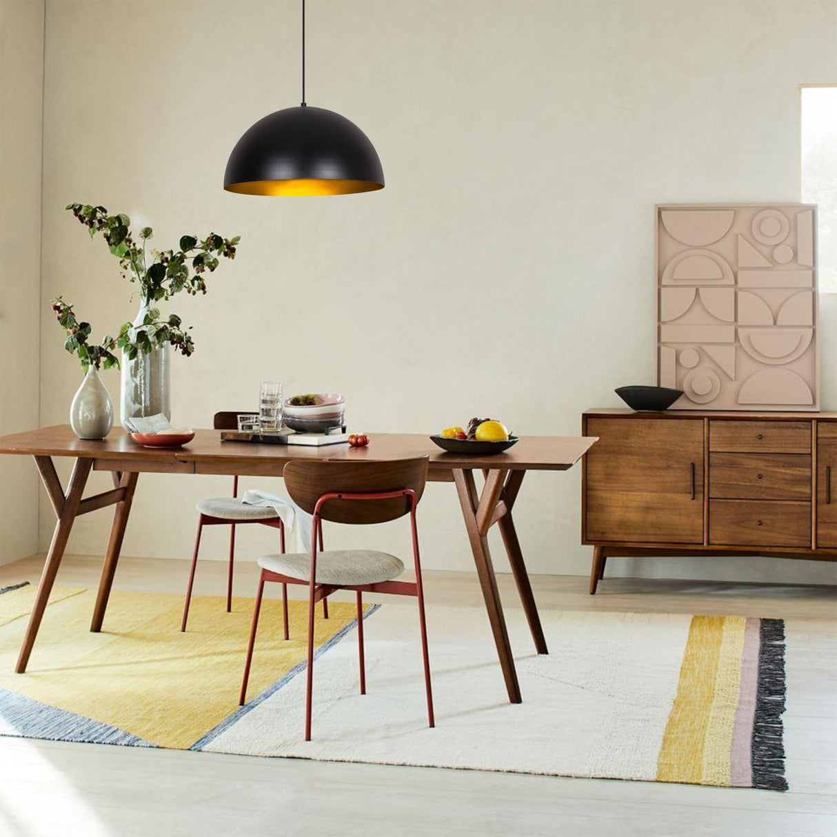 Hængelampe 40 cm Sort Guld Metal Echelon