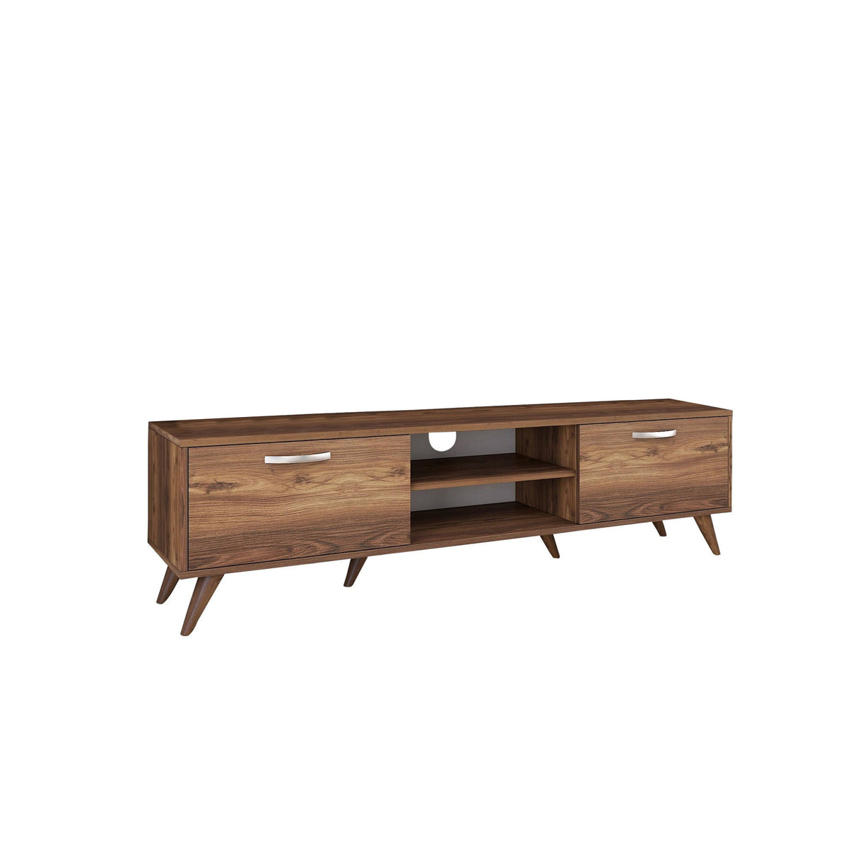 TV Meubels - TV Meubel Corfu Walnoot Melamine 180x48,6x35 cm - Dimehouse