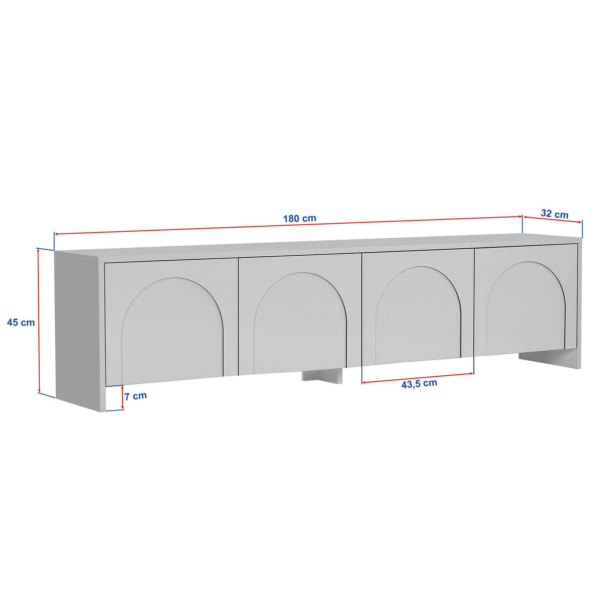 Aurelia TV-skab creme 180 cm Melaminbelagt træ