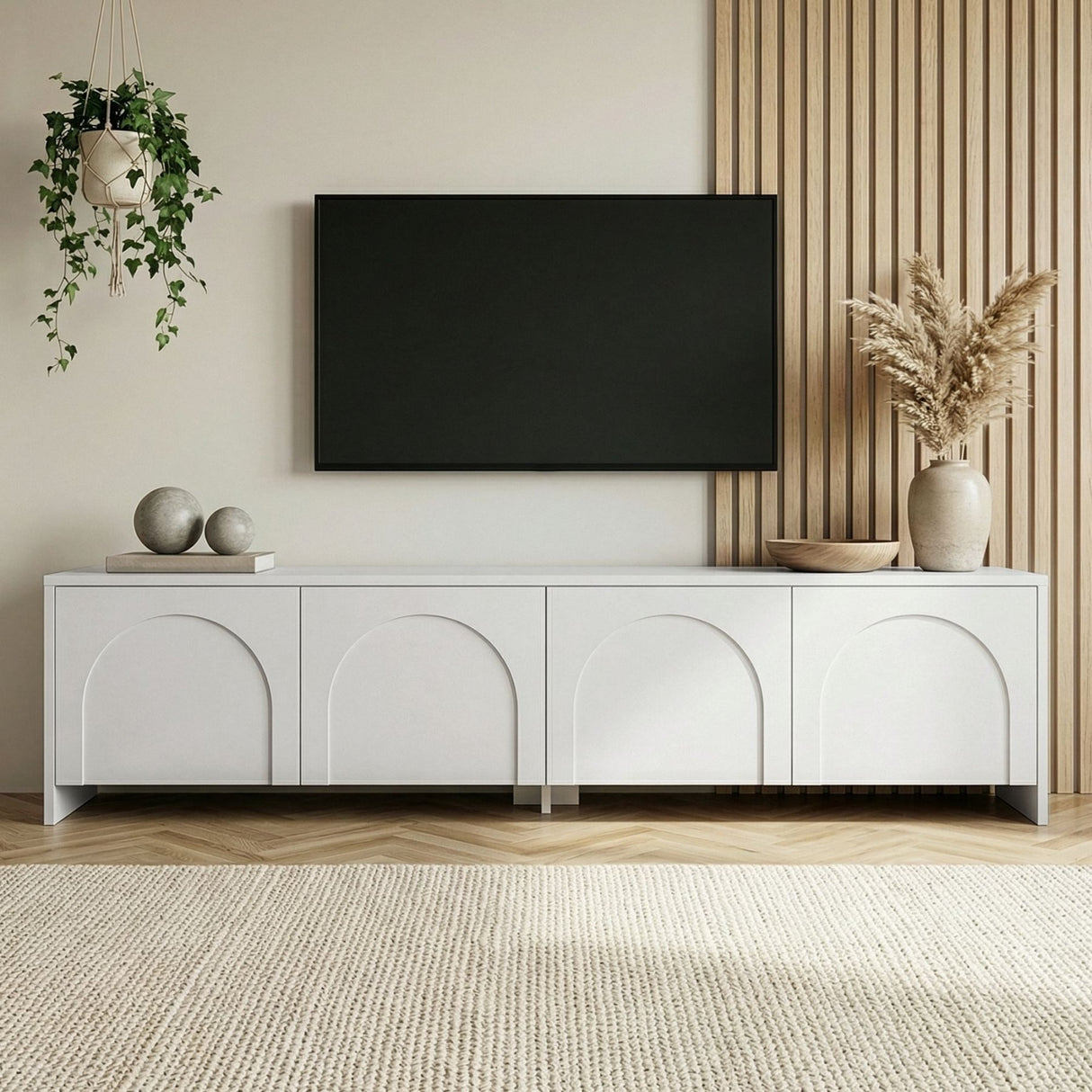 Aurelia TV-skab hvid 180 cm Melaminbelagt træ