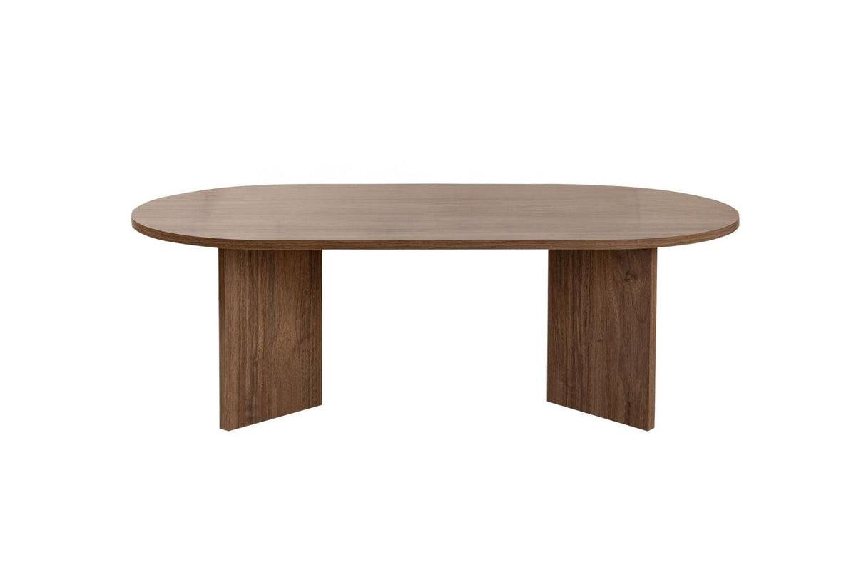 Ovalt sofabord valnød melamin - Japandi - 119x60 cm - Sota