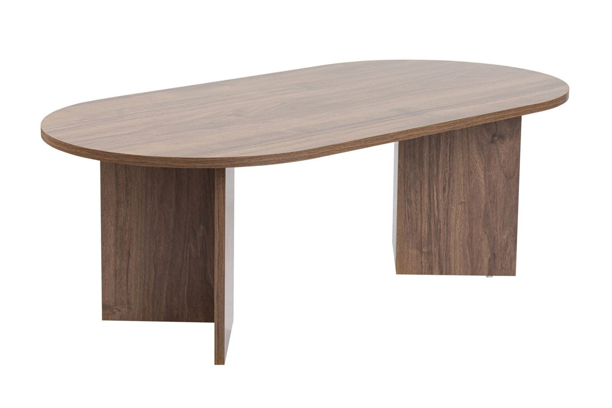 Ovalt sofabord valnød melamin - Japandi - 119x60 cm - Sota
