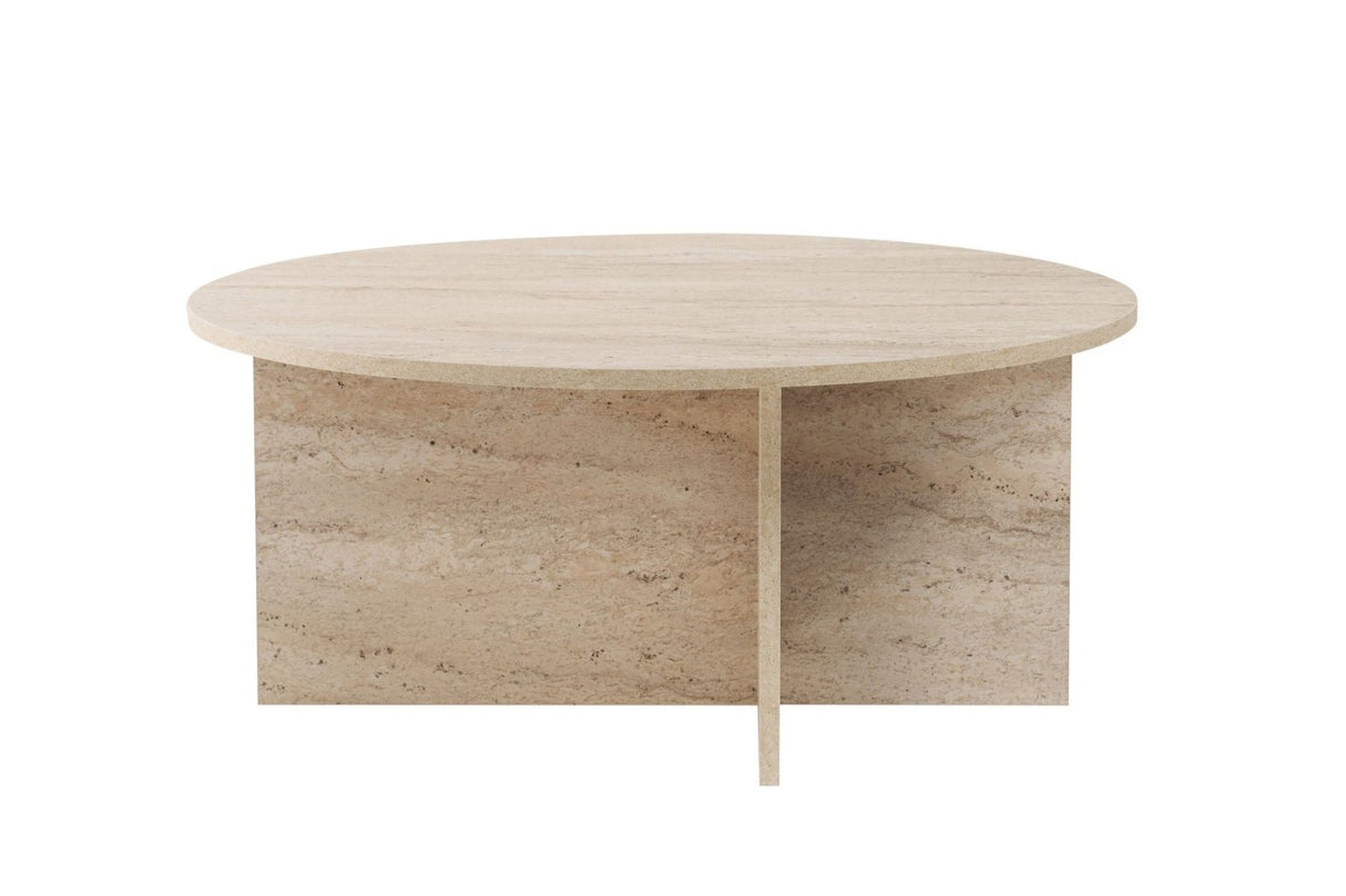 Ronde salontafel Dakota travertin melamine 90x90x40 cm