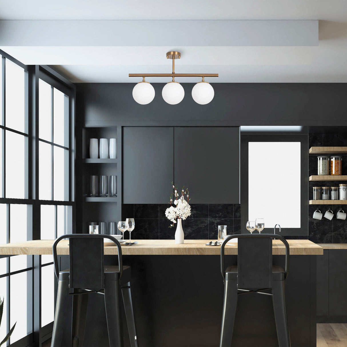 Hængelampe 3-lys Bronze farvet Metal