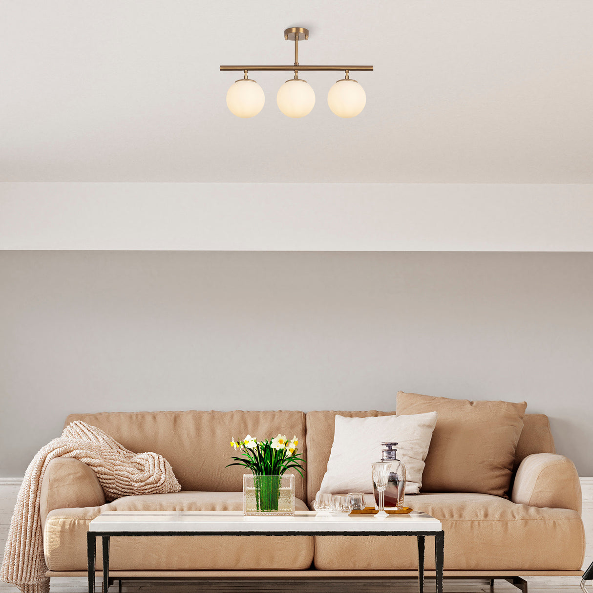 Hængelampe 3-lys Bronze farvet Metal