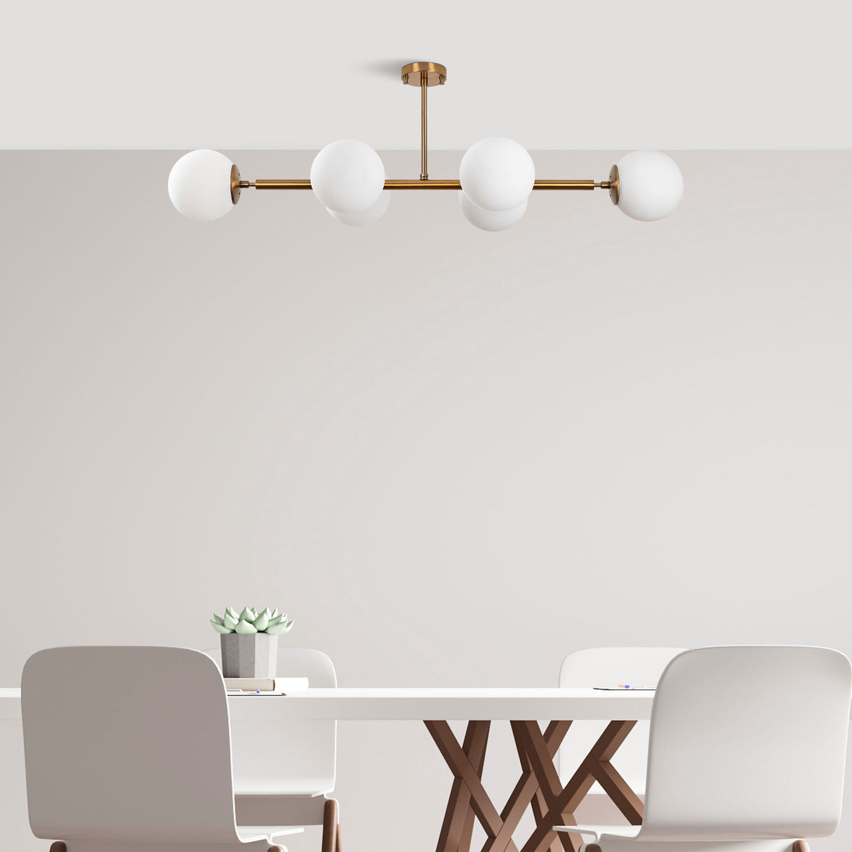 Hængelampe 6-lys Bronze Farvet Glas Radiance