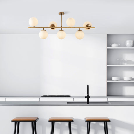 Hængelampe 7-lys Bronze Farvet Glas Radiance