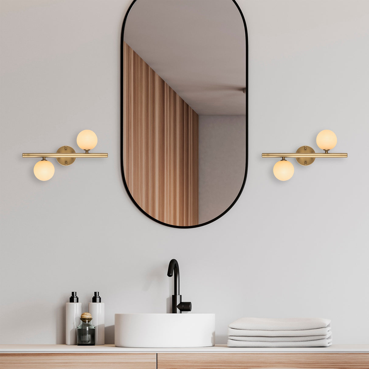 Væglampe Guld Glas Helios