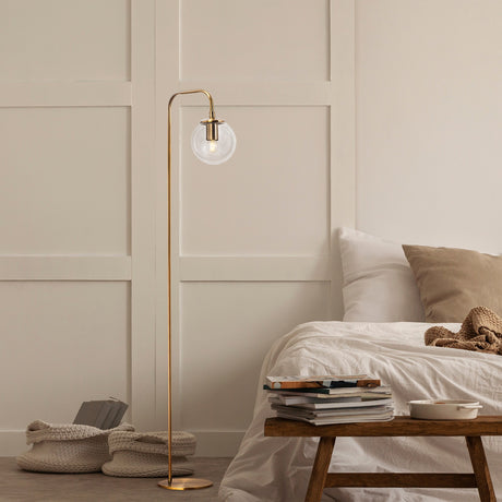 Gulvlampe i bronsefarge med klart glas Brim