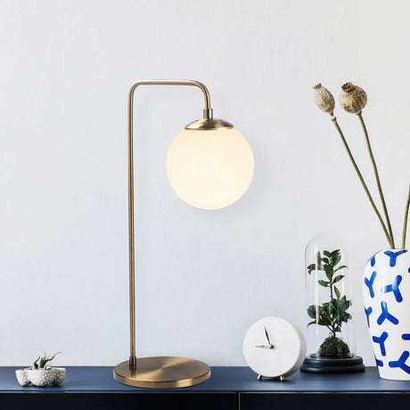Bordlampe Bronze Farvet Glas Brim
