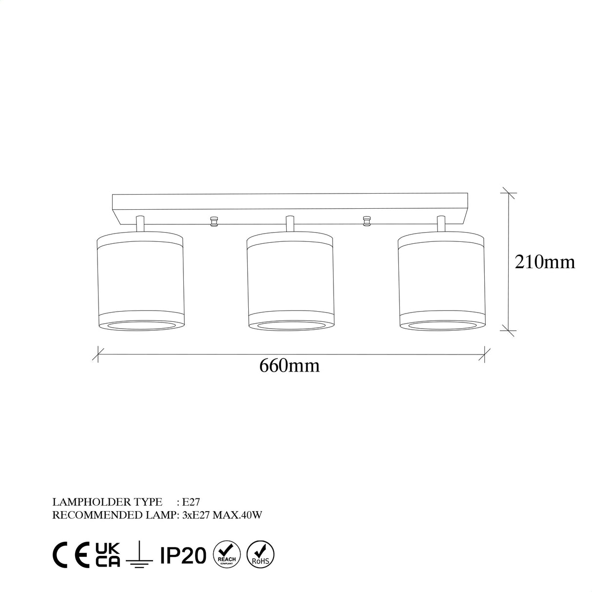 Hængelampe 3-lys Bronze Farvet Stof Frost