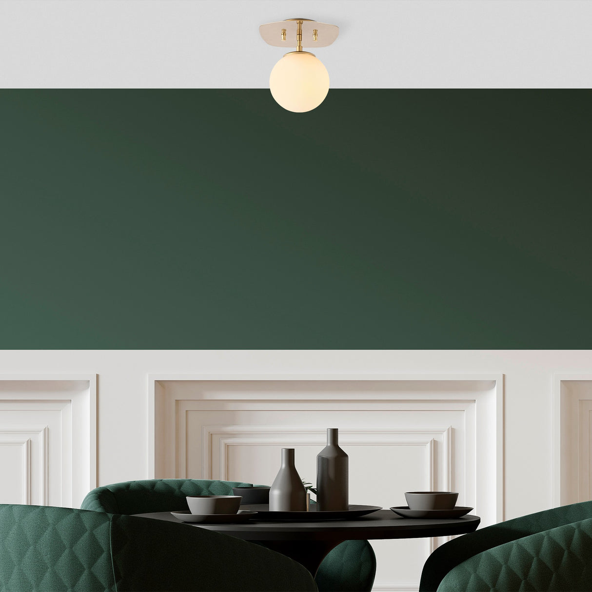 Loftlampe 1-lys Guld Glas Axel