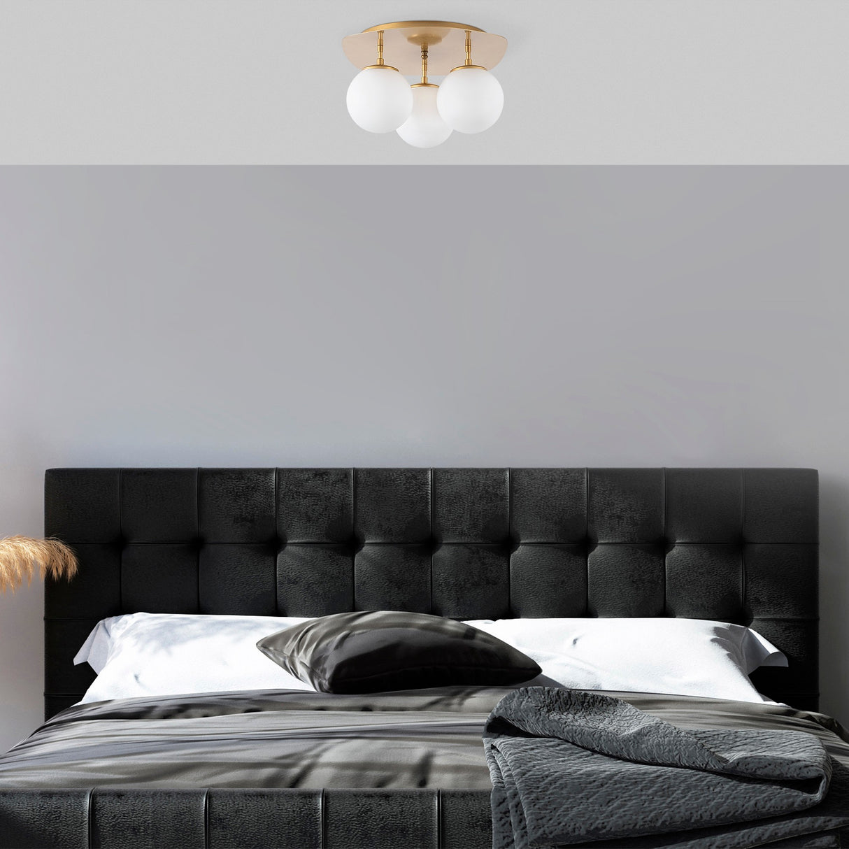 Loftlampe 3-lys Guld Glas Axel