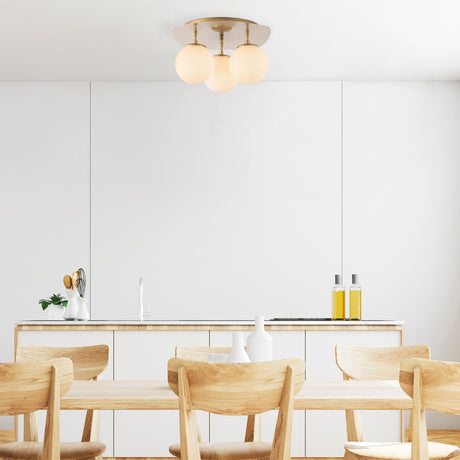Loftlampe 3-lys Guld Glas Axel