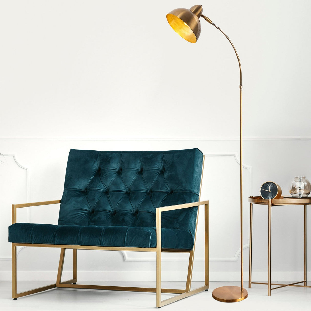 Gulvlampe i bronze-farvet metal Bane