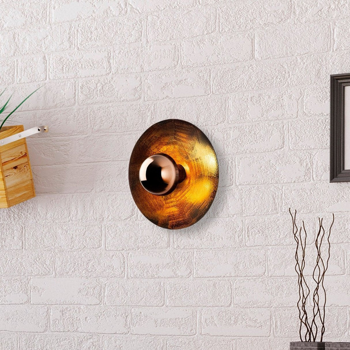 Væglampe Kobberfarvet 28 cm Metal Elevate