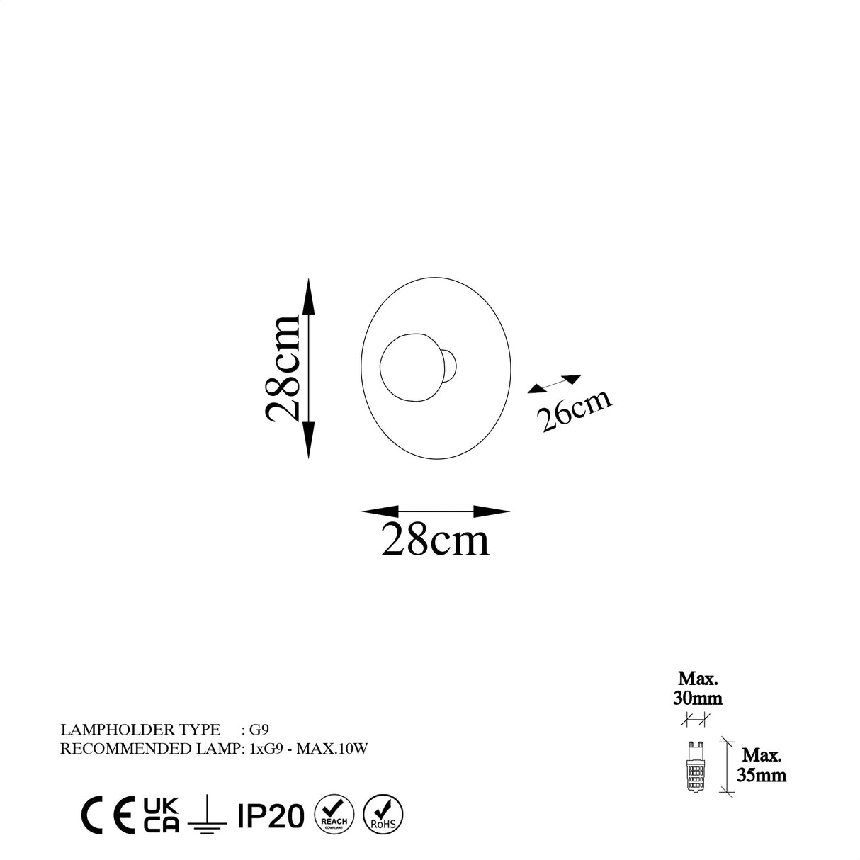 Væglampe Kobberfarvet 28 cm Metal Elevate