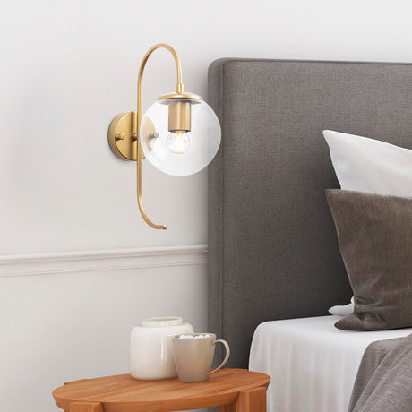 Væglampe Guld Klar Glas Lucent