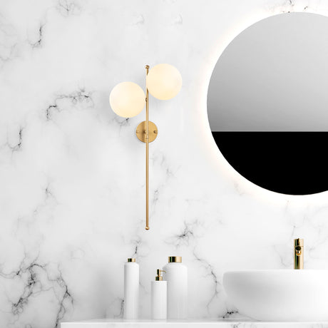 Væglampe 2-lys Guld Glas Radiance