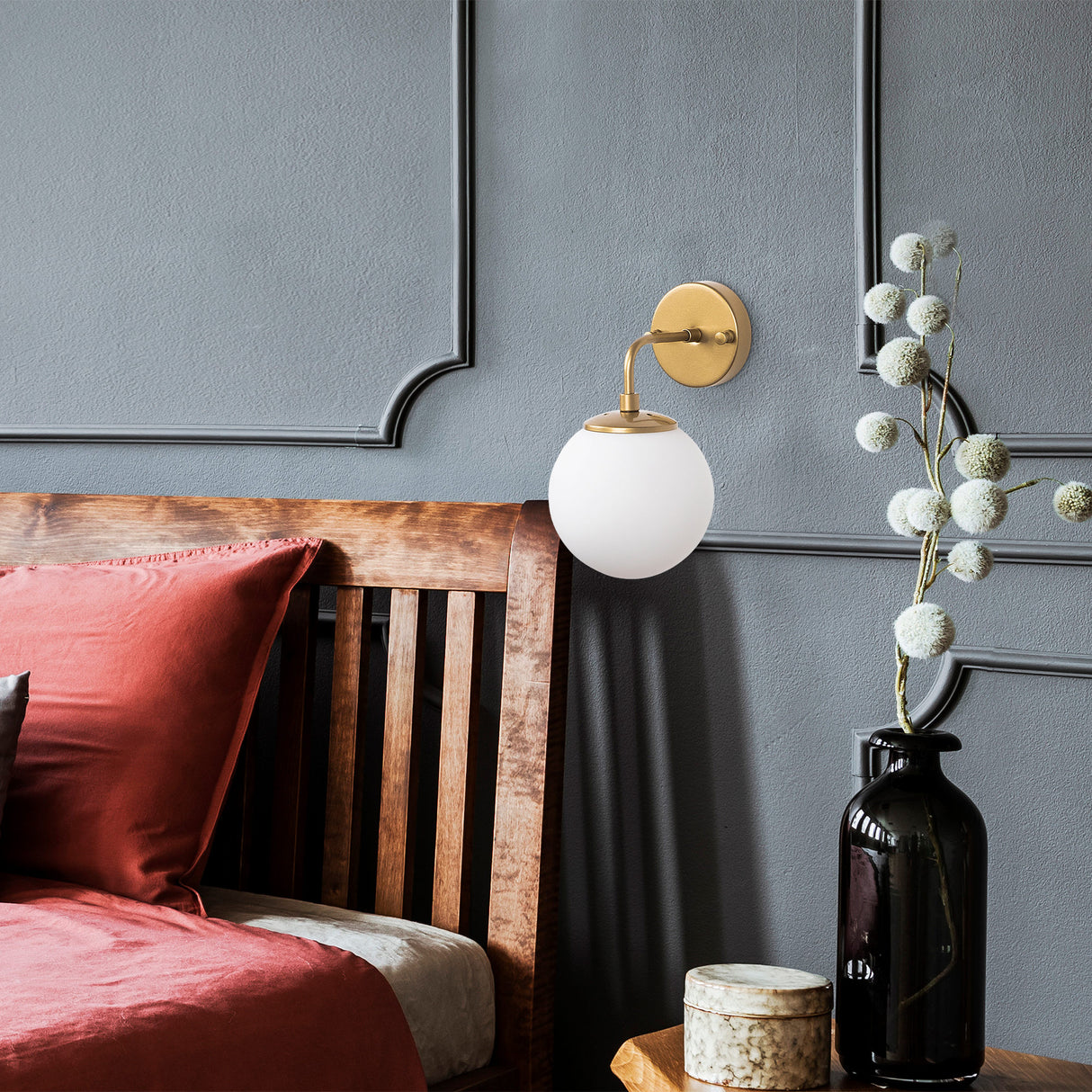 Væglampe Guld Glas Elio