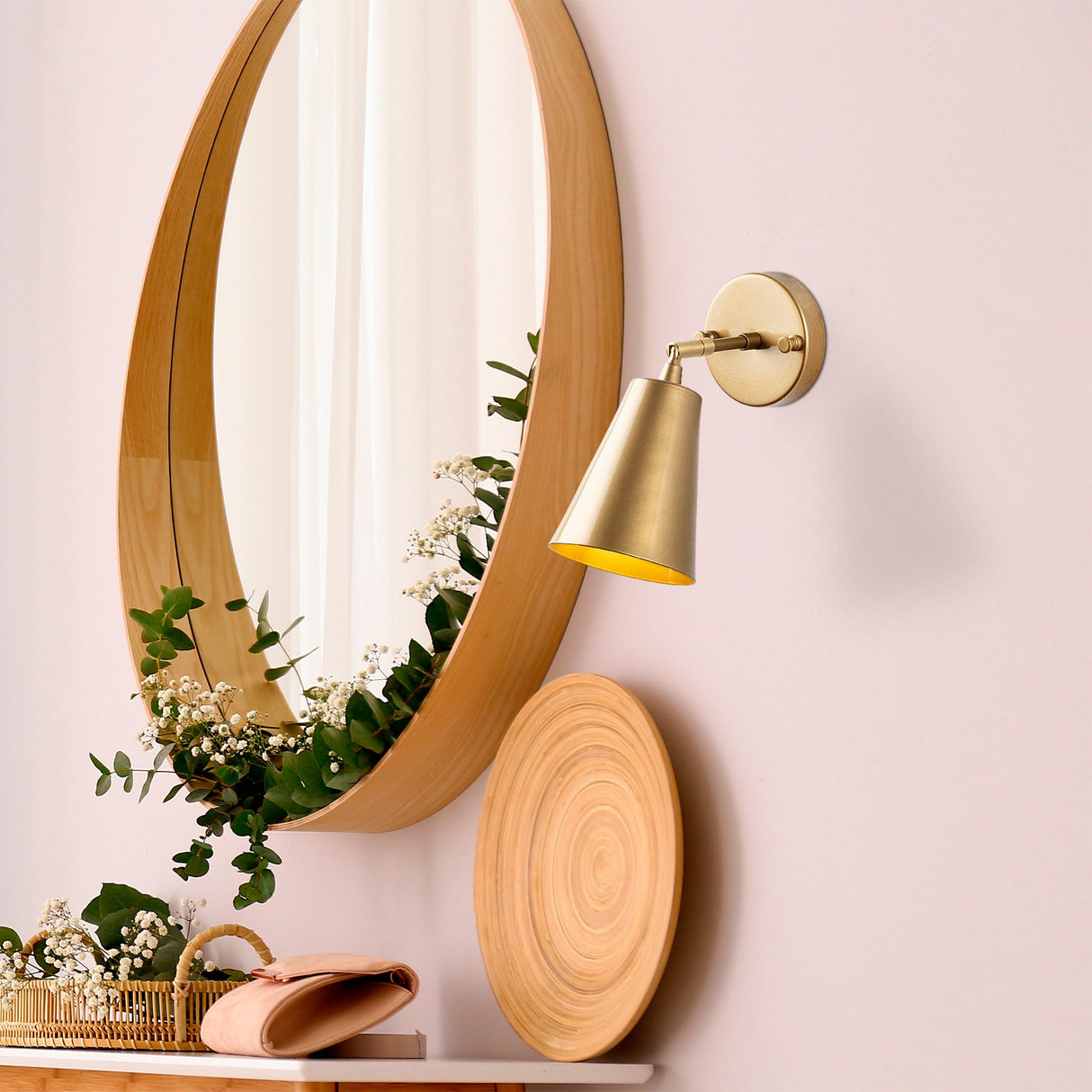 Væglampe Guld Glas Glacier