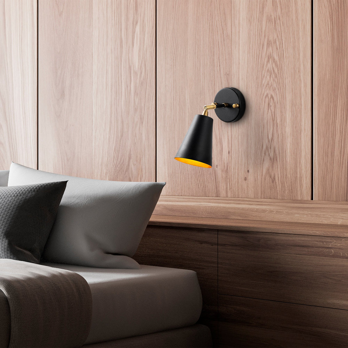 Væglampe Sort Guld Glas Glacier